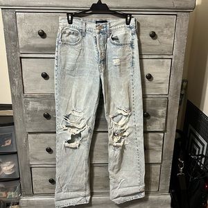 Aero 90’s baggy distressed acid washed jeans